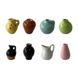 Mini Ceramic Vase Refrigerator Magnets, Small 3D Plant Vase, Refrigerator Decorative Accessories, Suitable for Desktop, Kitchen, Office Decoration (A)