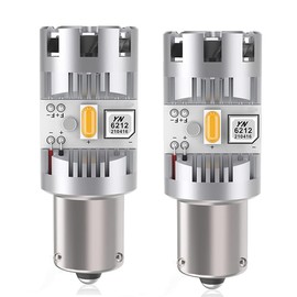 S25 LED Turn Signal Valve with Cooling Fan, Genuine Amber, High Fla Prevention, Built-in Resistor, S25 Single, 150° Pin Angle, Different, BAU15S, PY21W, LED Turn Signal Bulb, Noise Reduction, Stealth