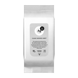 Ag DEO24 Clear Shower Sheet, Unscented, 30 Sheets x 1
