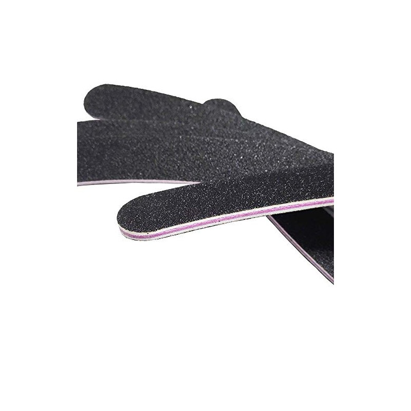 EuBeCos Premium Professional Nail Files Black Curved Grain 180/180 Made