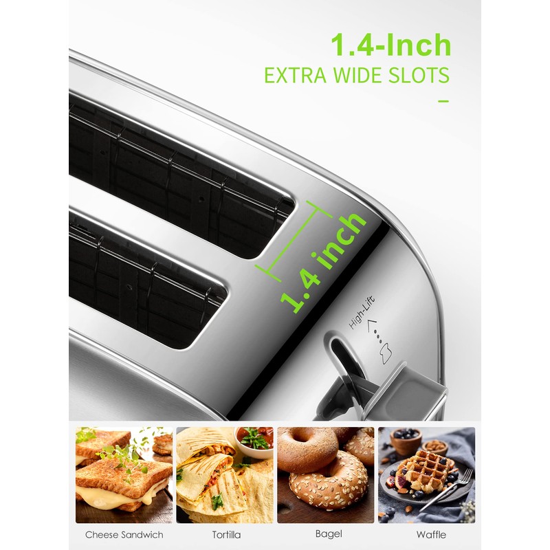 Yabano Retro Bagel Toaster - 2 Slice, 2 Extra Wide