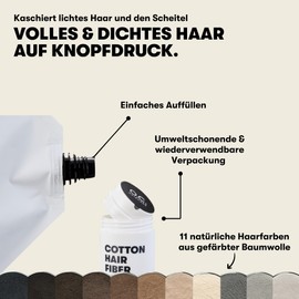 O.C. HAIRCARE Refill Bag for Hair Thickening - for Parting, Bald Areas on the Top and Back of the Head - Recommended by Leading Salons - 11 Colours - Resistant Scattered Hair (Ash Brown)