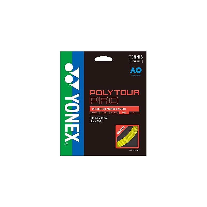 Yonex Poly Tour Pro String Set - Yellow, 1.3 mm