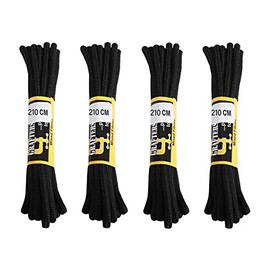 Grafters 210 CM Long 82" Black Round Strong Durable Work Hiking Long Boot Shoe Laces (X4 Pairs)