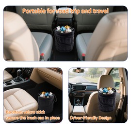 Car Trash Can，2 Packs Mini Collapsible Pop-up Car Garbage Can, Foldable Trash Can, Multipurpose Portable Trash Bag for Truck/Minivan, RV, Camping & Small Spaces