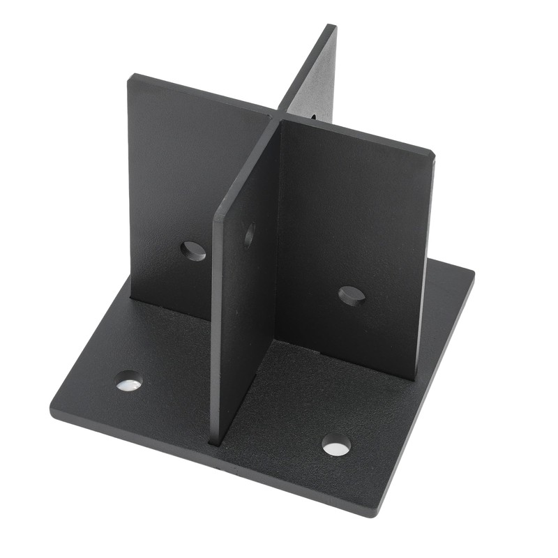 6x6 Concealed Post Base, 5/16" Thick Heavy-Duty Concealed Cross-Shape Wood