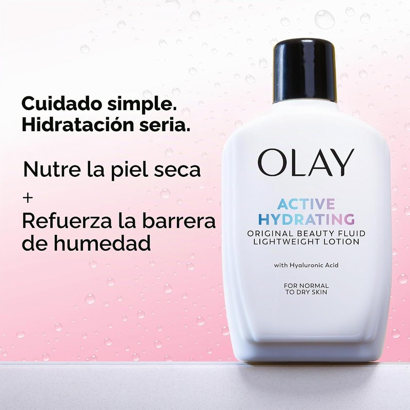 Olay Active Hydrating Beauty Fluid Lotion, Original, 6.0 Fl Oz