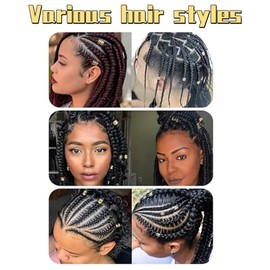 90 Piezas De Anillos De Trenza Para El Cabello, Accesorios Para El Cabello De Metal Plateado Dorado, Pinzas Para El Cabello De Tres Capas, Decoración De Bucles Para Mujeres Y Niñas