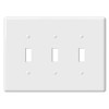 Amerelle 3000TTTW Metro Wallplate, 3 Toggle, Ceramic, White, 1-Pack