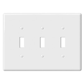 Amerelle 3000TTTW Metro Wallplate, 3 Toggle, Ceramic, White, 1-Pack