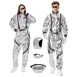 Dzorim Astronaut Costume Men Women Fancy Dress Costumes Women's Astronaut Jumpsuit Space Suit Space Astronaut Costume Men Adults Women Spaceman Costume