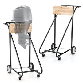 FANTASK Boat Motor Stand, Heavy Duty Engine Carrier, Sturdy Dolly for Motor Transportation, Outboard Engine Cart for Storage, Movable Motor Stand for Easy Carriage - Black