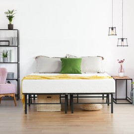 PrimaSleep 14 Inch Foldable Heavy Duty Metal Platform Bed Frame/Under-Bed Storage/Comfortable Base Bed Frame/No Noise/Black/Full