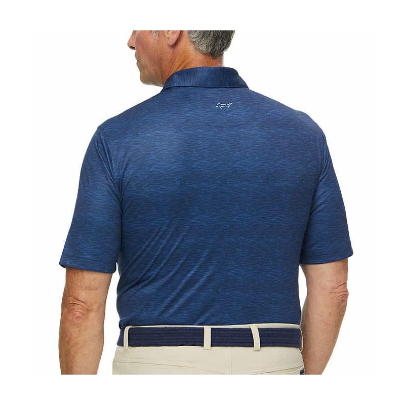 Greg Norman Men's Performance Golf Polo, Deep Blue, Medium