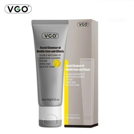 VGO Facial Cleanser of Double Careand Effets 50g All types of skins Cleanse and moisturize Cleansing Skincare Gentle Charcoal Coconut Daily Foam Hydrating Comfort Moisturizer-A Moisture Moisturizing - Specification: FC_040