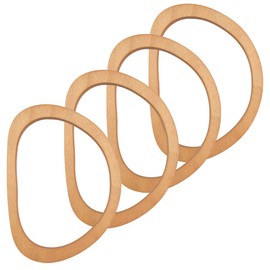 Enenes Wood Purse Handle, 4 PCS Wooden Handles Handmade Bag Handle, Replacement Oval Shaped Handles for Straws Beach Bags Canvas Handbags Making (Oval Wood Handle-4)