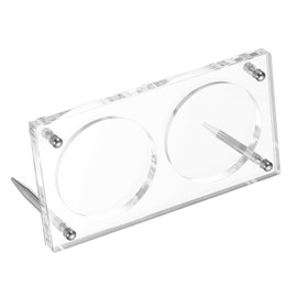 PATIKIL 2.5" Acrylic Coin Display Frame, 3D Floating Display Case Holder 2 Slots for Jewelry Specimens Medallion Coins, Clear