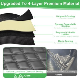 Cartalia Club Car DS 2000.5-Up Seat Covers, Golf Cart Seat Covers for Club Car DS OEM Ordinary Seat, Front Seat Cover with Concave and Convex Design, Thick Vinyl Leather Comfortable