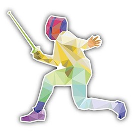 Zirni Fencing Triangulated Sport Sticker Decal Design 4'' X 5''