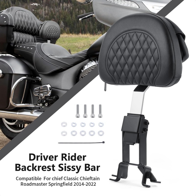 Adjustable Driver Backrest Rider Backrest Plug-In Backrest Compatible With Indian