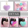 CHROME CRANE WB078 Women's Heart Brushed Fluffy Cute Key Ring