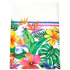 Unique Palm Tropical Luau Plastic Rectangular Table Cover - 54" x 84" (1 Pc.) - Perfect for Outdoor Events, Beach-Themed Celebrations & More