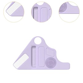 Generic Brush Cleaning Mat Beauty Tool Organizer Multipurpose Compact Make up Assistant Tool for Eyeliner Painting Brush Art Supplies, Purple