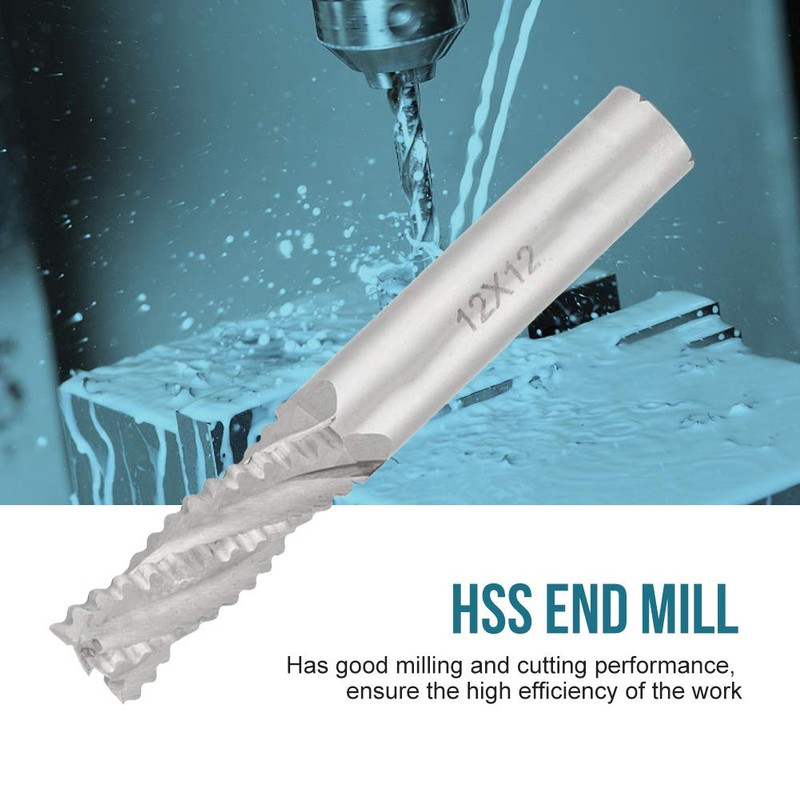 4-Piece End Mill Set 4 Flammi HSs Roughing Mill CNC