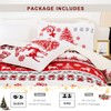 DJY Christmas Quilt Set Queen Size Christmas Trees Reindeer Snowflake