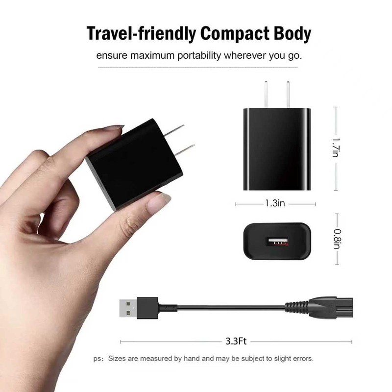 5V USB Charger Compatible with Manspot Groin Hair Trimmer Replacement
