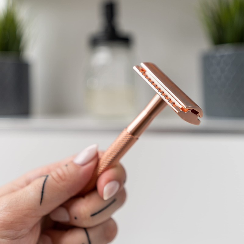 ANYMALE® Safety Razor Rose Gold Edition - Includes 5 Astra