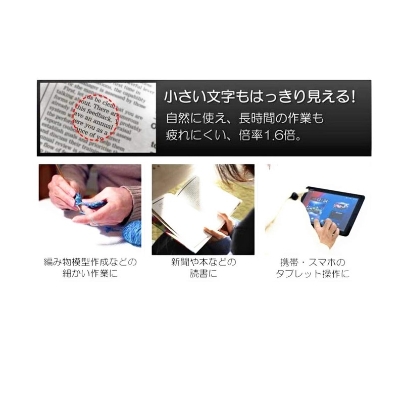 Magnification 1.6x Ultra-Lightweight (1.1 oz (30 g) Glasses-Type Magnifying Magnifying