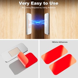 5 Pack Magnetic Cabinet Door Catch, Ultra Thin Cabinet Door Magnets, Adhesive Drawer Magnets to Stay Closed, Stainless Steel Cabinet Latch Easy to Install with Double Sided Tape