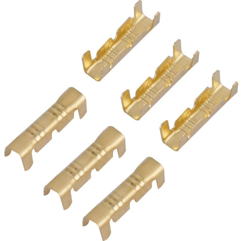 100 Pieces Butt Connectors Brass Wire Terminals Crimp Connector, Electrical