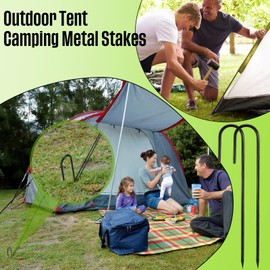 Gisafai 200 Pcs 12 Inch J Hook Rebar Stakes, Garden Ground Stakes Heavy Duty Tent Stakes Ground Anchors Steel Plant Support Stake Long Straight Metal Spikes with Chisel Point End for Concrete Timber