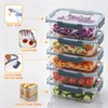 KEKEGO 5Pack 22oz Glass Storage Containers with Lids, Glass Meal