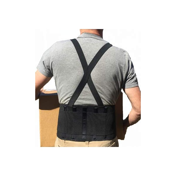 Alpha Medical Industrial Back Support, Lower Back Brace with Attached Suspenders for Lifting, Stabilizing Lumbar Support (XX-Large) (43" - 47" Hip/Waist Measurement {Largest one})