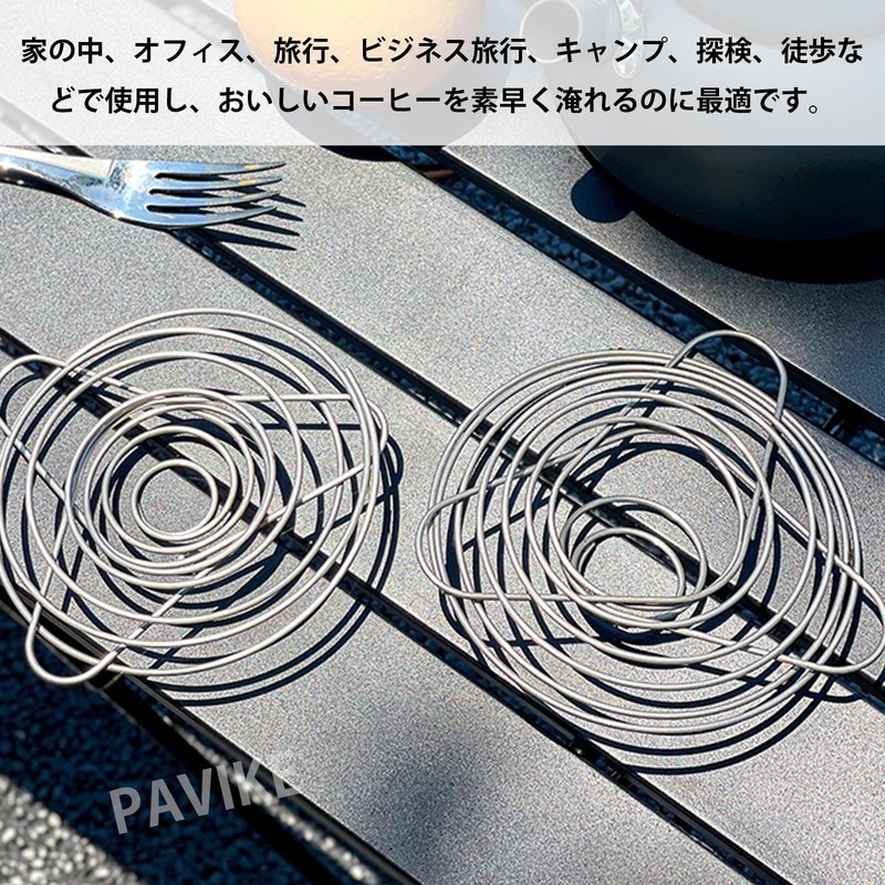 PAVIKE Coffee Dripper, Stainless Steel Dripper, 2-Pack, Different Size, Visible