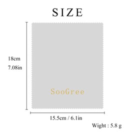 SooGree Glasses Cleaning Cloth Lens Microfiber Eyeglasses Wipes Cloth Lens Cleaner Camera Phone Computer Screen Scratch Resistant Soft Smooth Lint Free Cloth 5 Pack