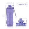 YCT Collapsible Silicone Travel Water Bottle 20oz (600ml), Reuseable Leakproof