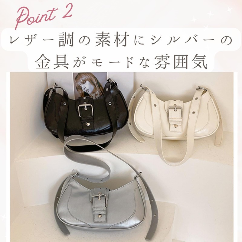 HARGIO Half-Moon Shoulder Bag, Hobo Bag, Silver Bag, Women's Round
