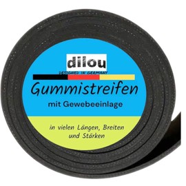 Rubber Strips with Fabric Insert, 5 mm Thick, 100 mm Wide, Choice of 1 m to 10 m Length, Solid Rubber Hard Rubber Flooring (1000 x 100 x 5 mm)