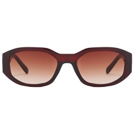 Junsika Trendy Rectangular Sunglasses Women's Vintage Trendy Irregular Luxury Design Small 90s Sunglasses UV400 Protection, A2: brown