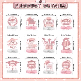 Pink Graduation Centerpieces for Tables 2025 Graduation Decorations 2025 Graduation Table Decorations 2025 Grad Party Decorations 2025 Class of 2025 Decorations