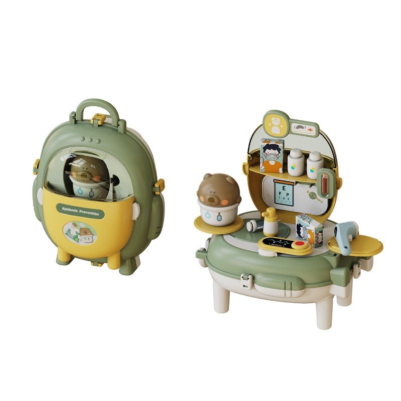 Stimulation Pretend Backpack Playset Multi Functional Portable Pretend Backpack Playing