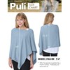 PULI Women's Versatile Knitted Shawls Scarf Poncho Sweater with Buttons