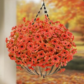 Cherica 24 Bundles Artificial Mums for Outdoor Fall Flowers Fall Decor, Fall Decorations for Home Fake Mums Artificial Flowers, Fake Plants for Outdoor Planters UV Resistant for Porch Outside Yard