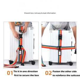 Suitcase Strap 4 Pieces Suitcase Straps Adjustable Travel Suitcase Straps Suitcase Strap Adjustable Luggage Straps Suitcase Straps Suitcase Strap with Combination Lock for Suitcase Luggage (Rainbow