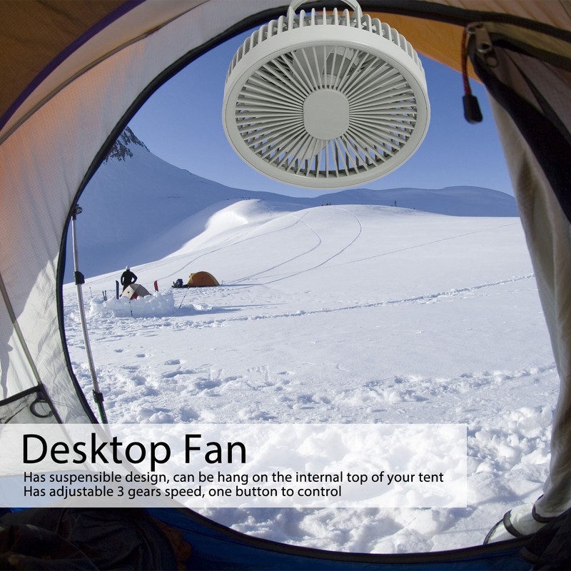 2 in 1 Desktop Fan ABS PP 4000mah 3 Gears