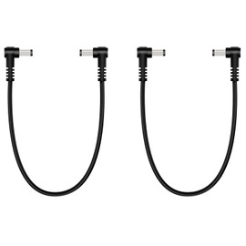 Fancasee (2 Pack 1 ft 5.5mm x 2.1mm 90 Degree Right Angle Male to Male Right Angle DC Power Adapter Cable Cord for IP Camera CCTV Surveillance Security Camera LED Strip DVR Router Invoice Printer